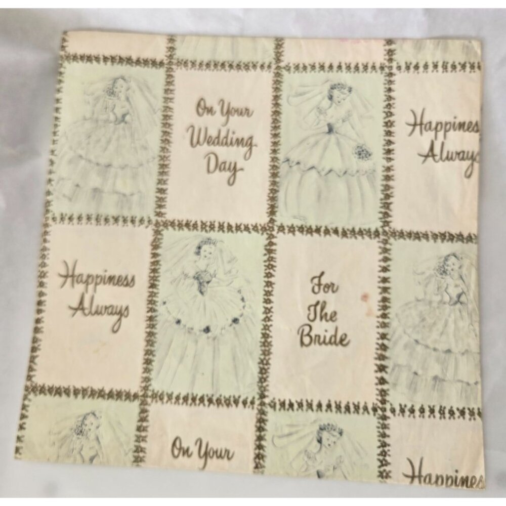 Vintage Wrapping Paper Single Sheets 2.5Ft X 20In. Lot of 2 Wedding Gifts